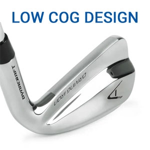 rear view of Dynacraft Driving Iron and text, "Low COG Design"