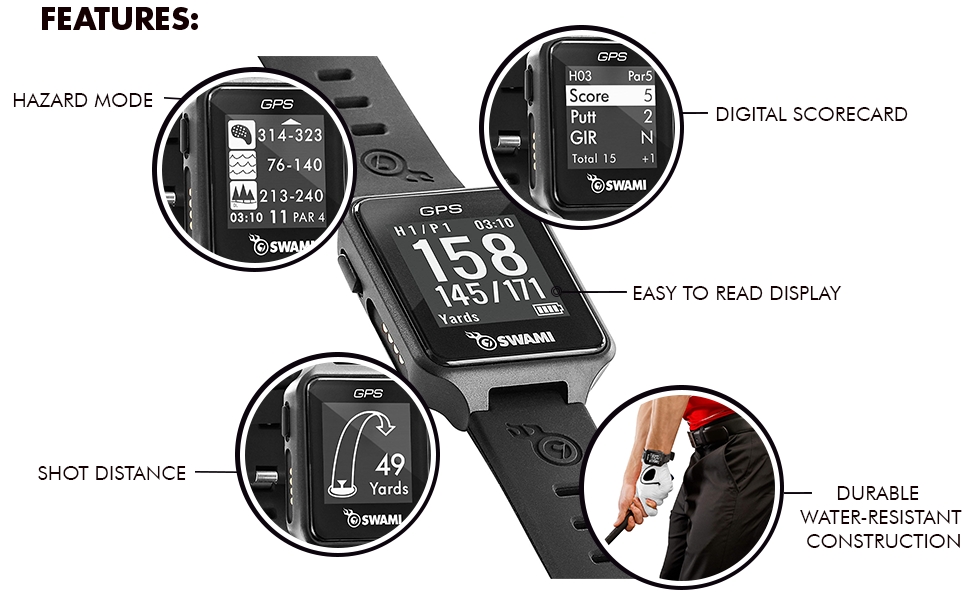 Izzo golf gps watch features 